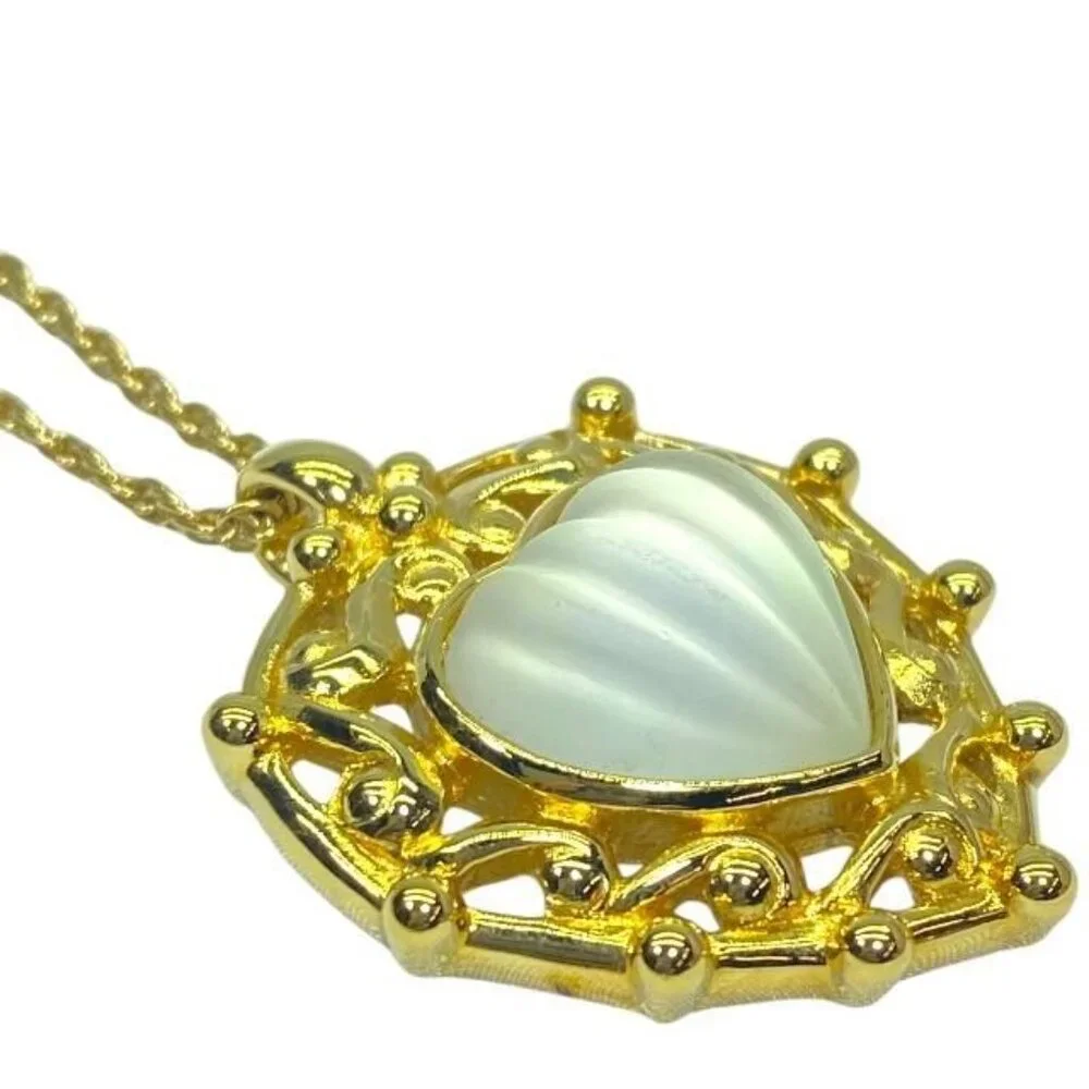 Christian Dior Necklace Pendant Vintage Accessories Small Accessories Heart GP - Picture 4 of 10